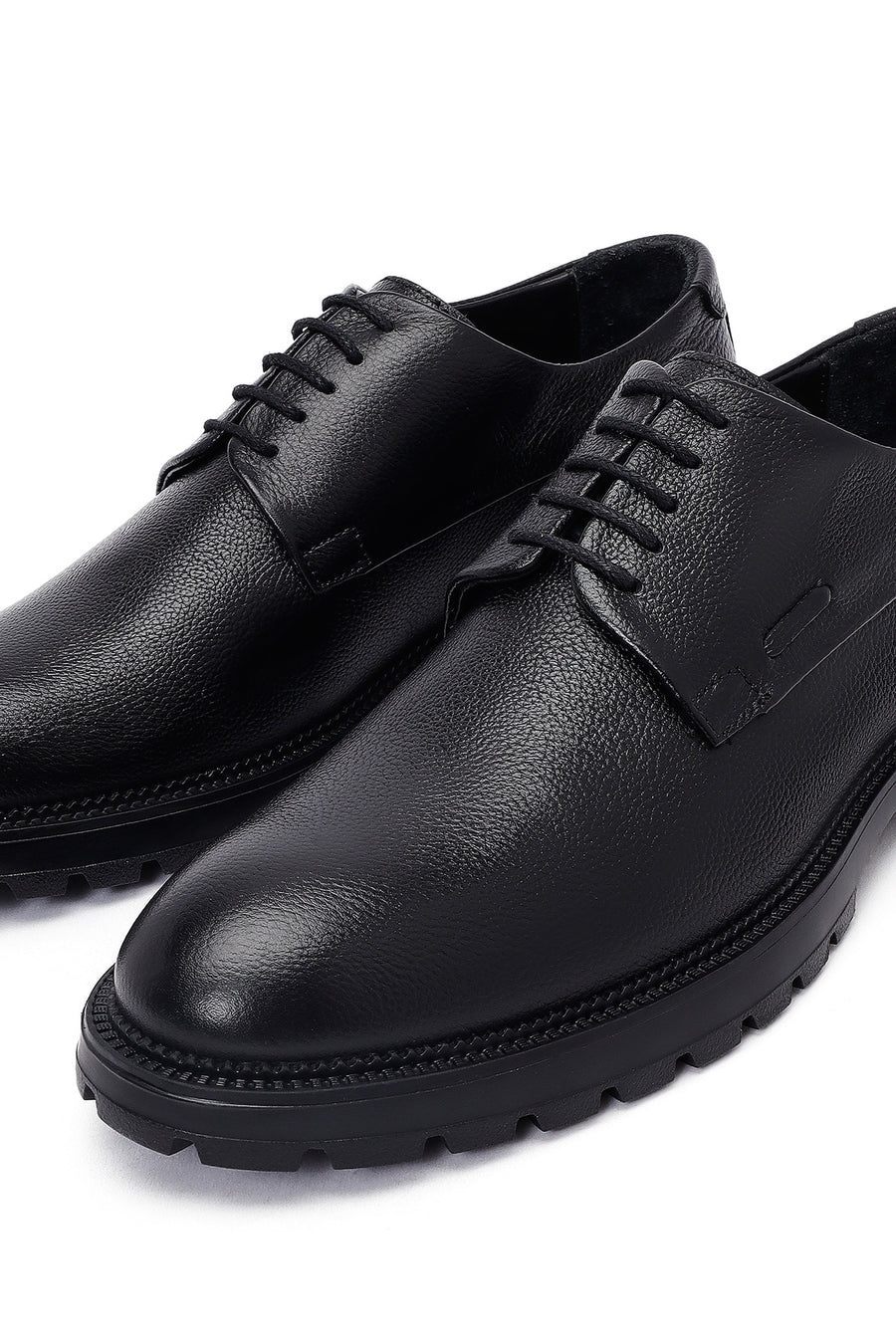 Men's Black Lace Up Leather Casual Shoes