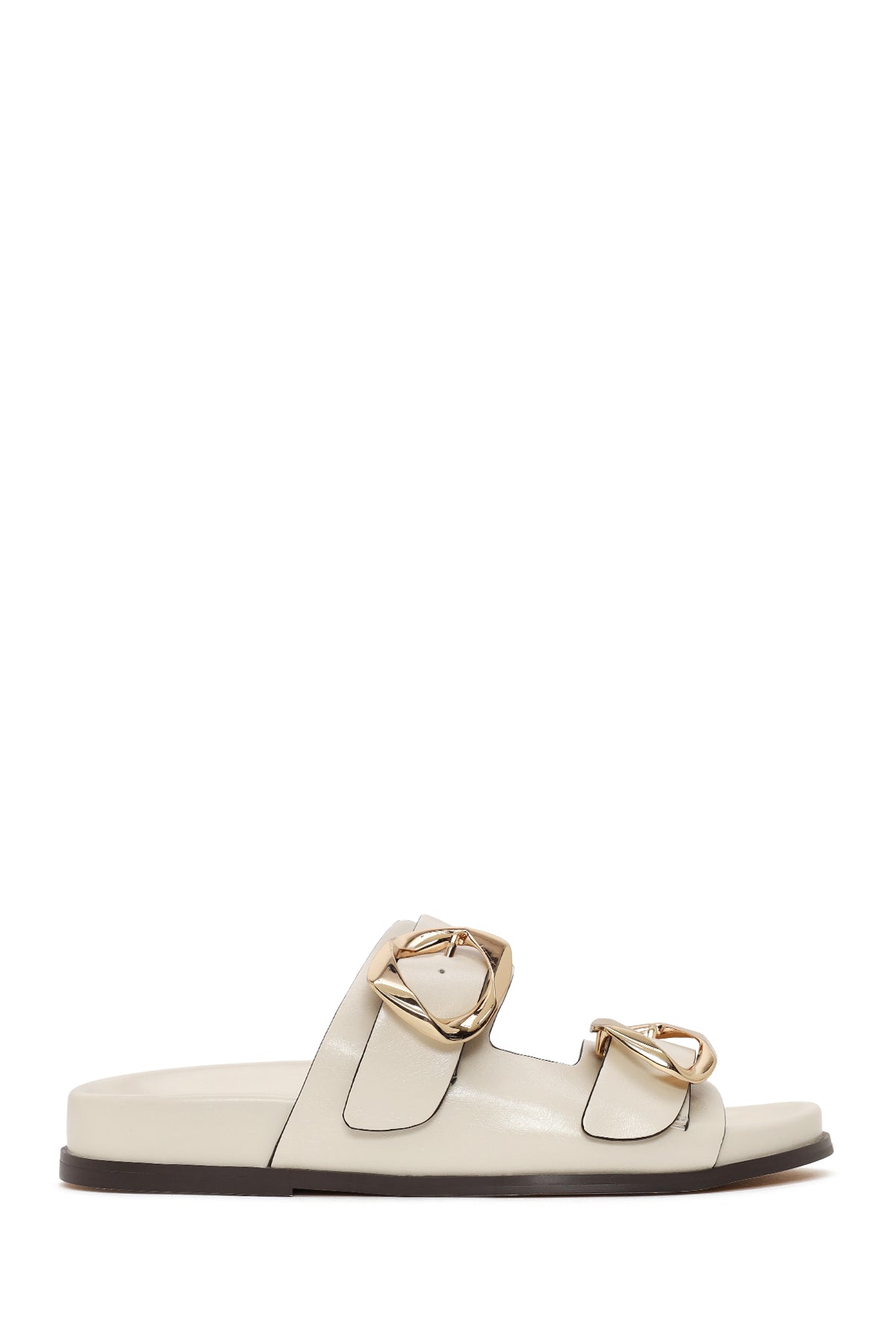 Kadın Krem Çift Tokalı Terlik 26SFD442118 | Derimod