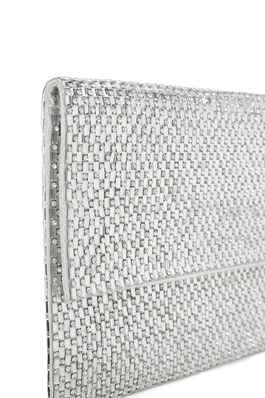 Woman Silver Chain-Strap Embellished Evening Bag