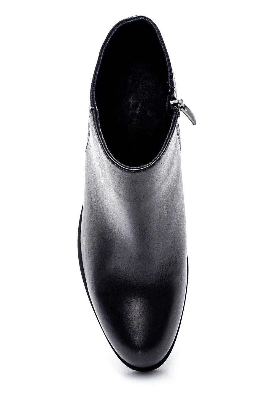 Women's Leather Zippered Heeled Boots