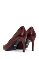 Women's Black Thin Heeled Leather Stiletto | Derimod