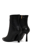 Woman Black Zip Closure High Thin Heeled Boots | Derimod