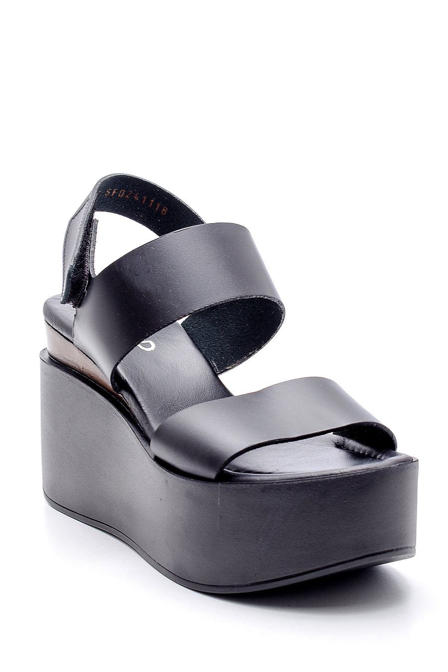 Women's Leather Wedge Heeled Sandals