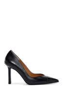 Women's Black Leather Stiletto | Derimod