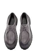 Men's Gray Lace-up Suede Leather Casual Shoes | Derimod