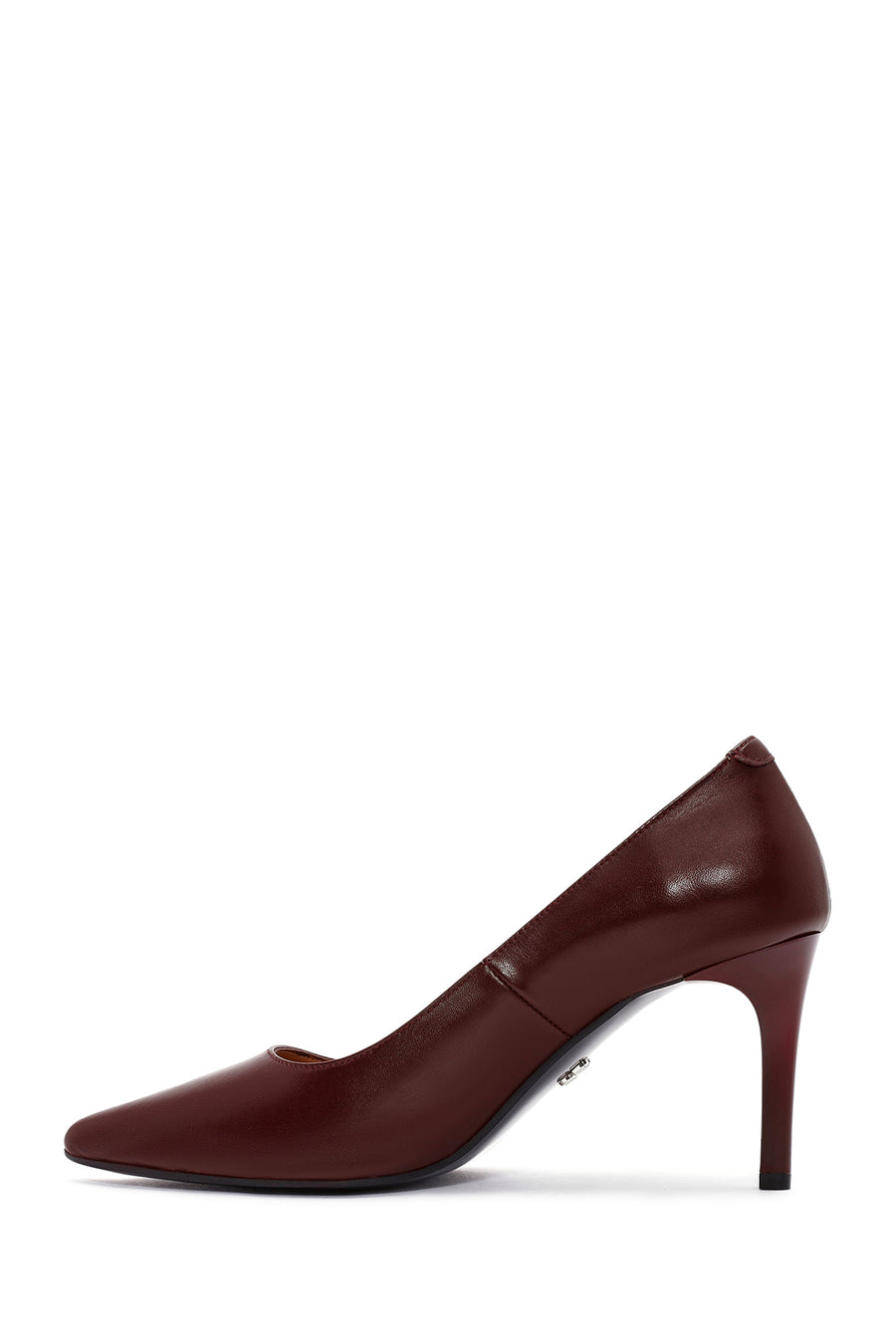 Women's Black Thin Heeled Leather Stiletto
