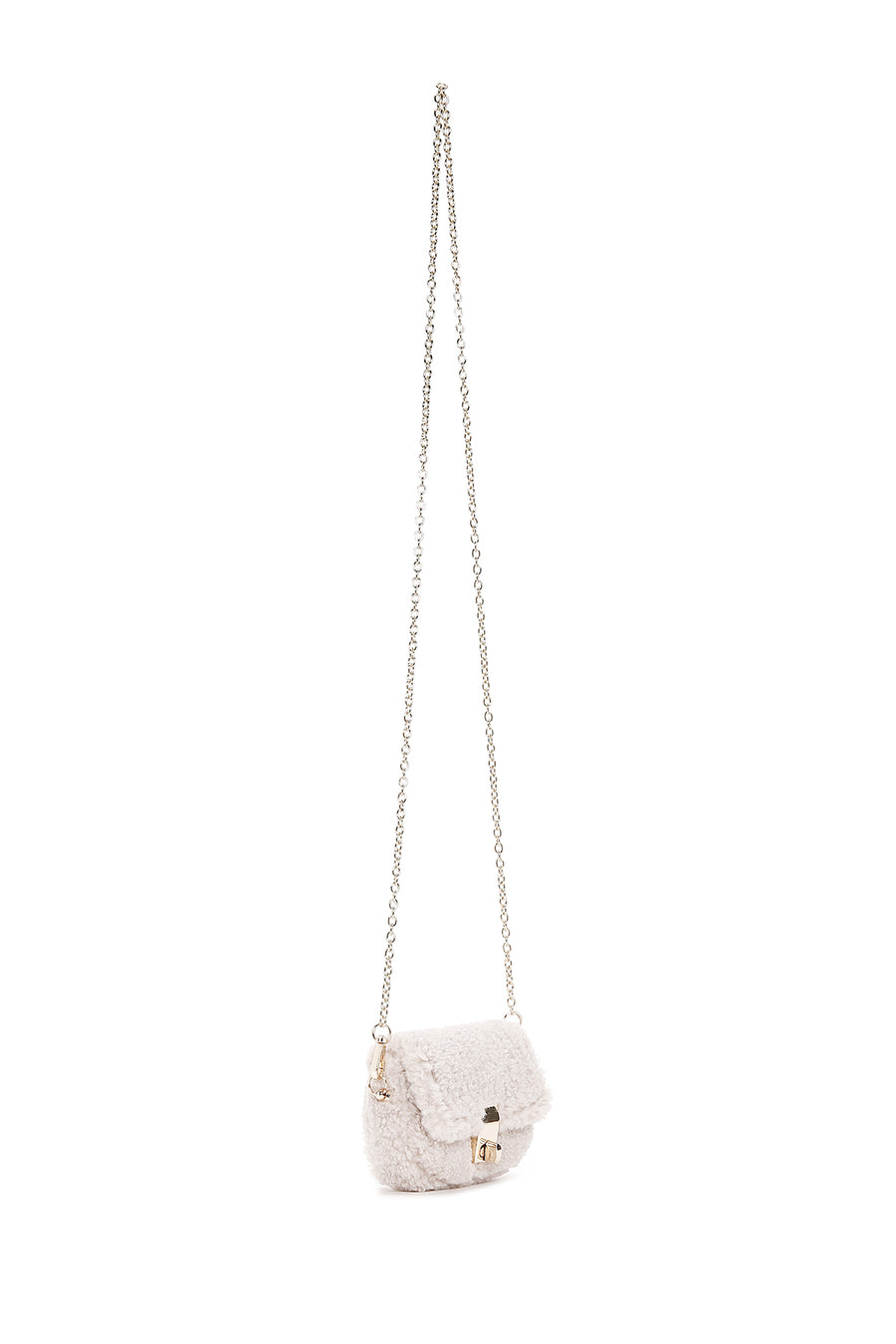 Women's White Plush Mini Crossbody Bag