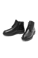 Men's Black Lace-Up Leather Casual Boots | Derimod