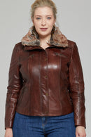 Rebecca Women's Leather Jacket | Derimod