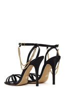 Woman Black Ankle-Strap Buckled High Thin-Heel Sandal | Derimod