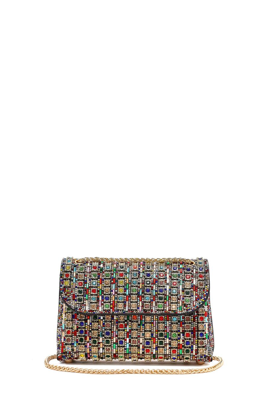 Woman Multicolored Long Chain Strap Rhinestone Evening Shoulder Bag AB34000160 | Derimod