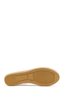 Women's Beige Patterned Suede Leather Espadrilles | Derimod