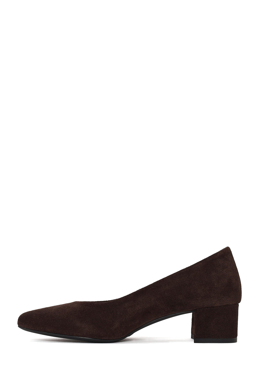 Derimod Flex Woman Brown Short Thick-Heeled Suede Stiletto