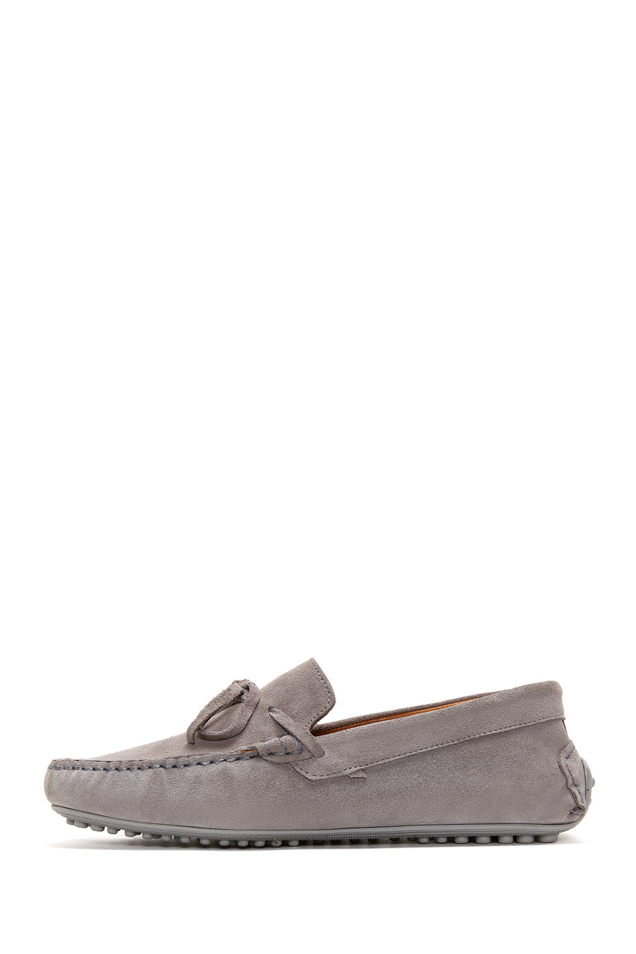 Erkek Gri Süet Deri Casual Loafer