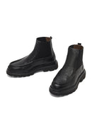 Male Black Leather Chelsea Boots | Derimod