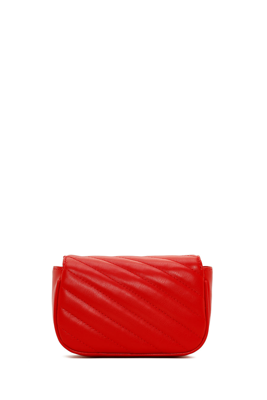Women's Red Long Strap Quilted Crossbody Bag