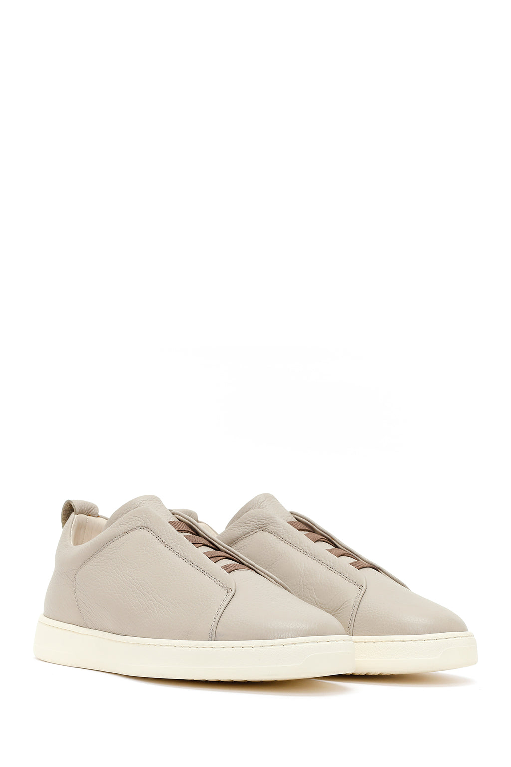 Erkek Açık Gri Deri Sneaker