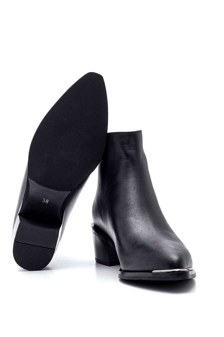 Women's Leather Classic Mid Heel Boots