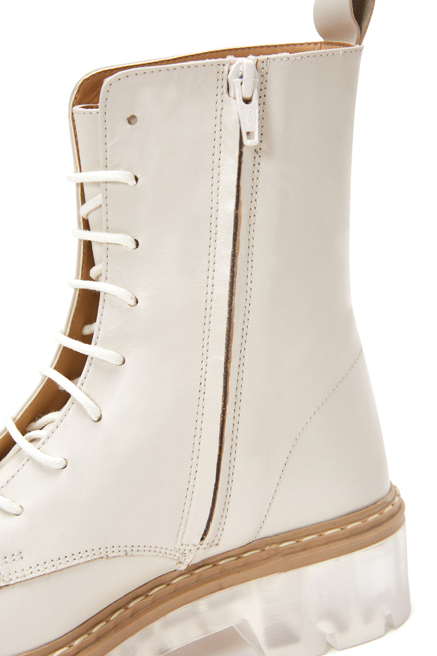 Women's Beige Leather Boots
