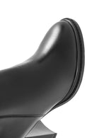 Women's Black Zipper High Thick Heel Boots | Derimod