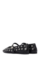 Woman Black Buckle Leather Babet | Derimod