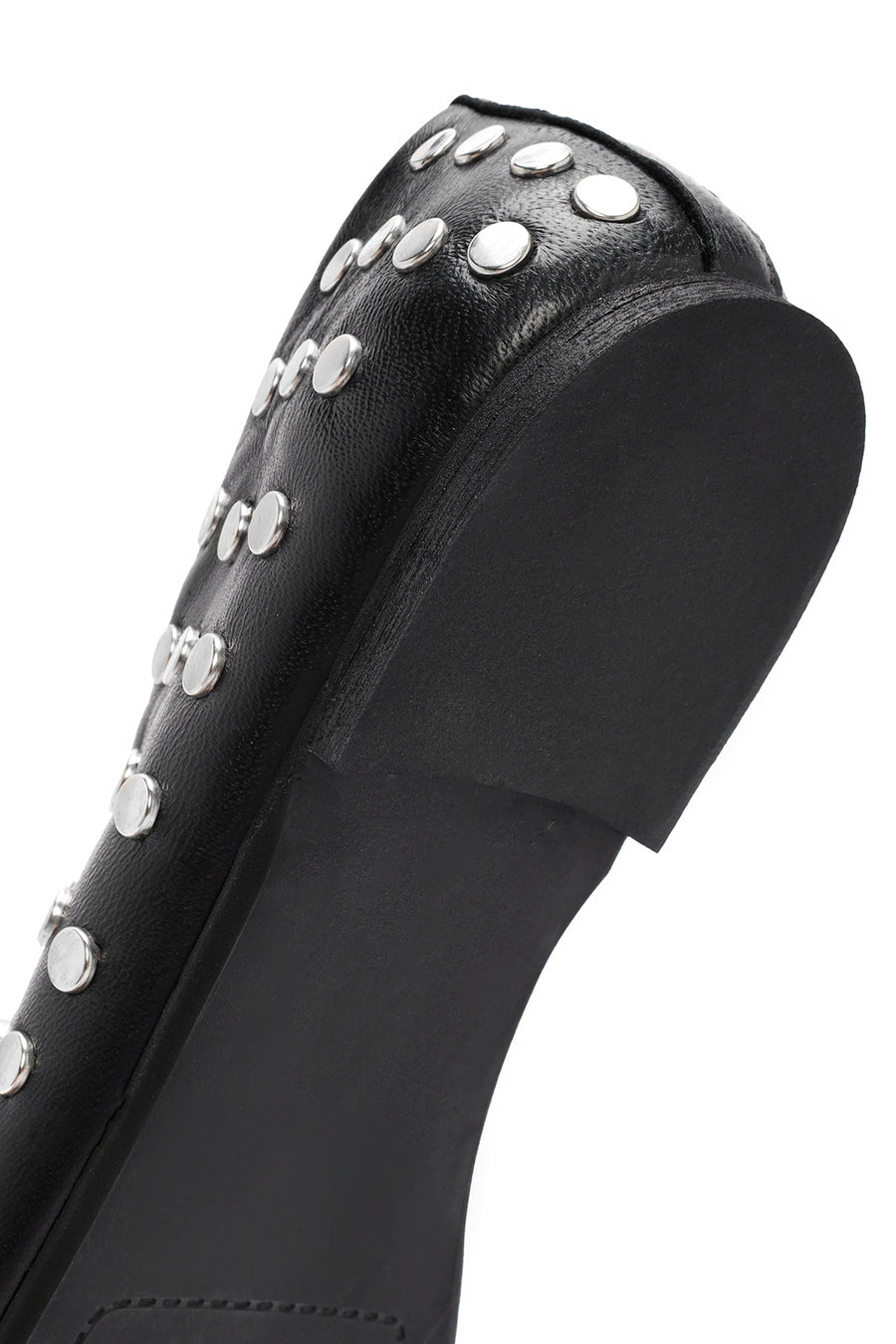 Women's Black Stone Leather Ballerinas