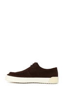 Male Brown Lace-Up Thick-Soled Suede Leather Casual Shoes | Derimod
