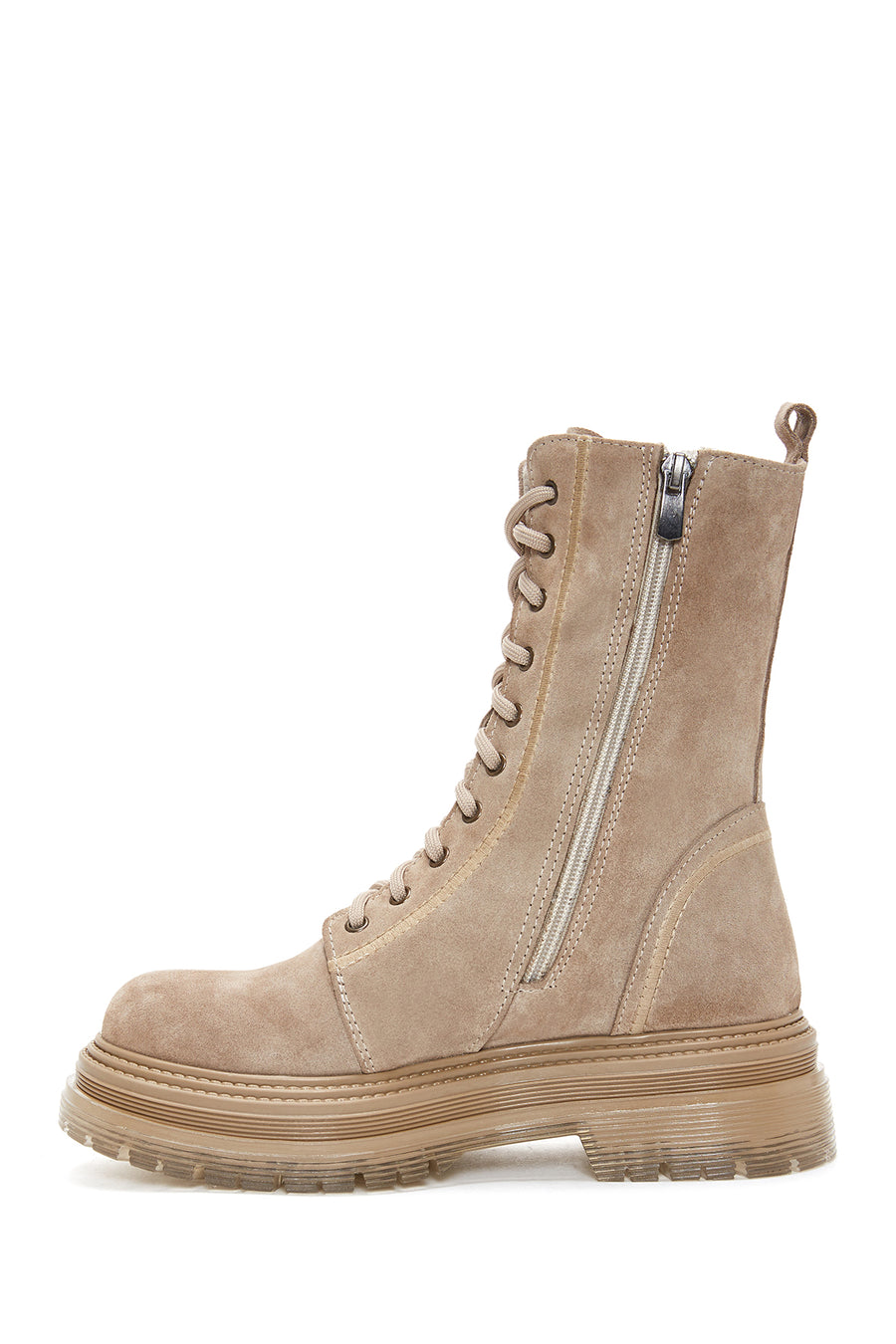 Women's Gray Suede Leather Boots
