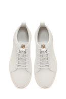 Men's White Leather Sneaker | Derimod