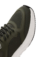 Derimod Zero Men's Green Laced Thick Soled Fabric Sneaker | Derimod