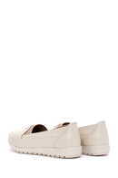 Women's Cream Leather Comfort Loafer | Derimod