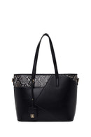 Woman Black Long-Strap Printed Classic Shoulder Bag | Derimod