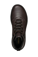 Geox Men Brown U Granito + Grip B Abx D - Sue Lace Leather Outdoor Boot | Derimod