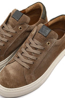 Woman Beige Lace-Up Suede Leather Sneaker | Derimod