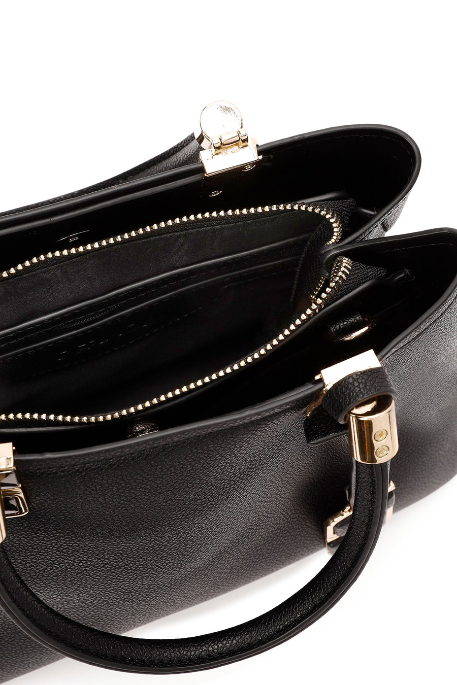 Woman Black Long-Strap Accessory-Detail Shoulder Bag
