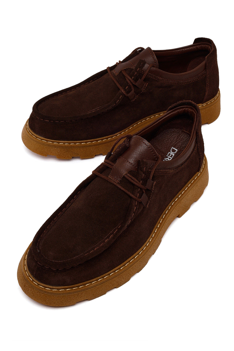 Male Brown Lace-up Suede Casual Shoes