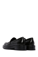 Women's Black Leather Masculine Casual Loafer | Derimod