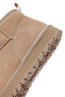 Woman Beige Fur Suede Teddy Boots | Derimod