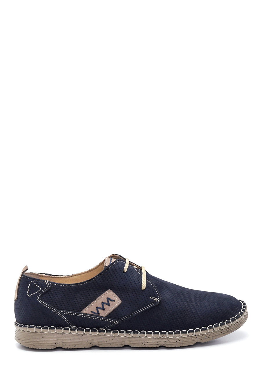 Men's Navy Blue Nubuck Leather Shoes 22SFD6192V3 | Derimod