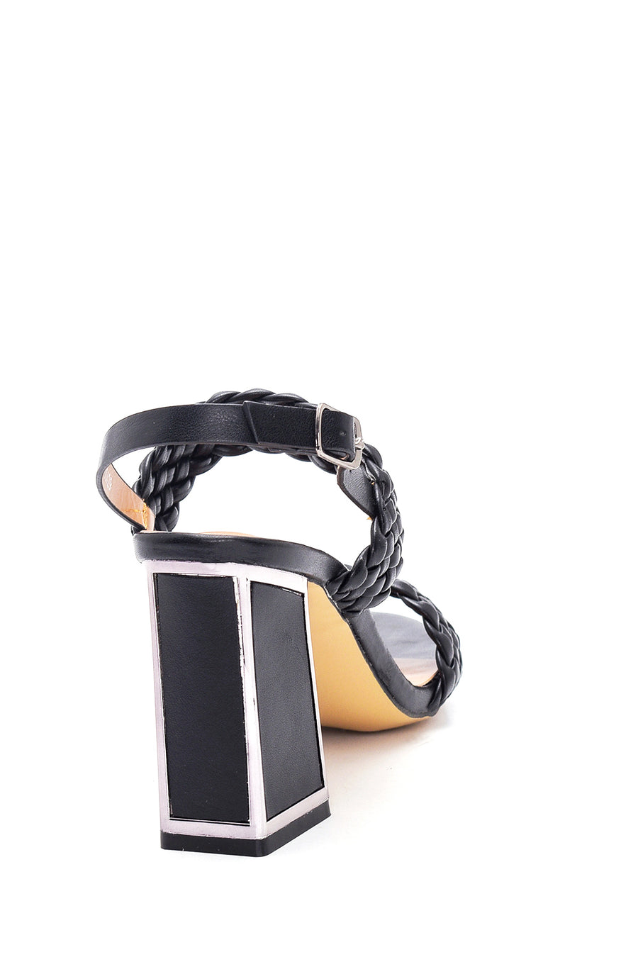 Women's Black Thick Heeled Sandals