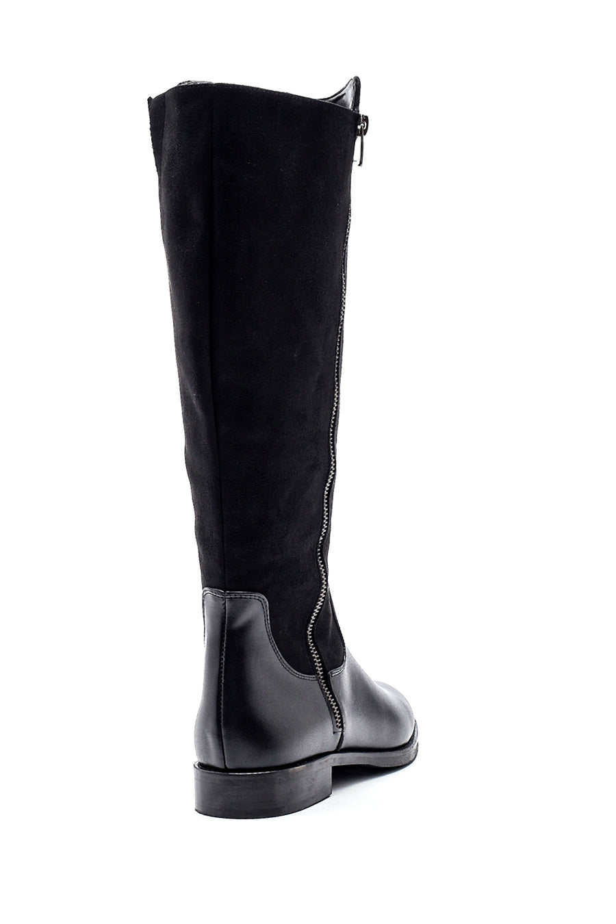 Women's Black Zippered Casual Boots