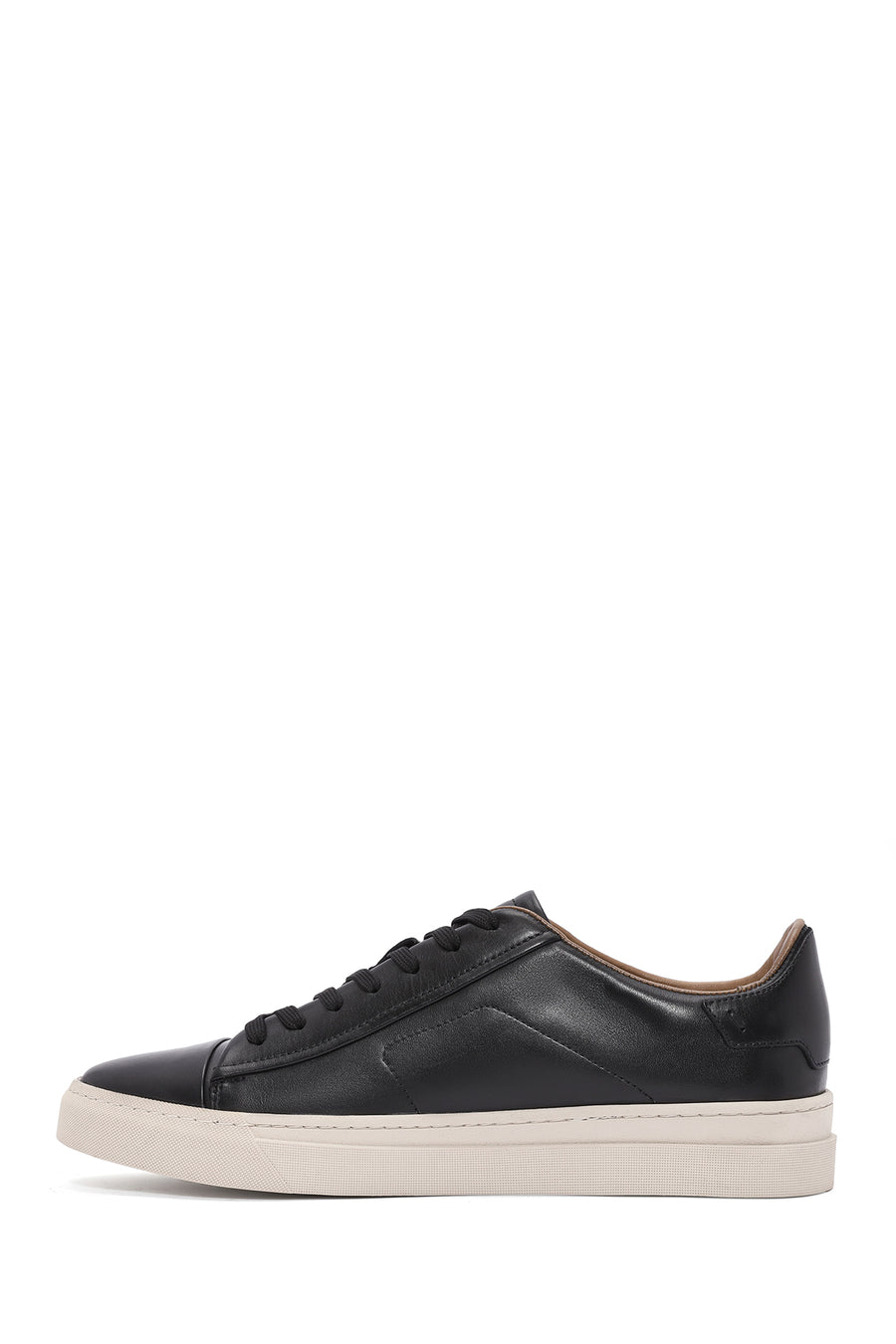 Men's Black Lace-up Leather Sneaker