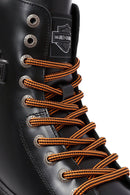 Harley Davidson Women's Black Jimmy Zipper Leather Combat Boots | Derimod