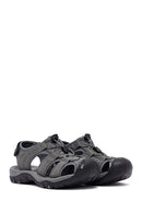 Erkek Gri Deri Outdoor Sandalet | Derimod