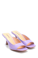 Women's Casual Heeled Leather Slippers | Derimod