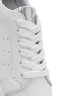 Woman White Lace-Up Leather Sneaker | Derimod