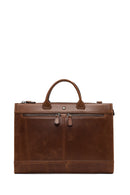 Men's Brown Long Strap Leather Briefcase | Derimod