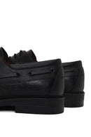 Male Black Lace-Up Thick-Soled Leather Casual Shoes | Derimod
