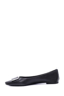 Women's Black Leather Ballerina Ballet Shoes | Derimod