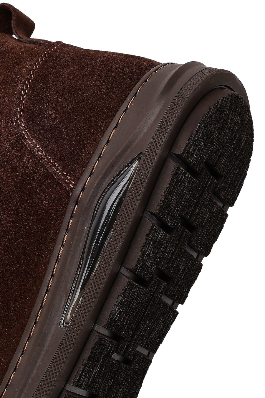 Men's Brown Suede Leather Boots with Zipper